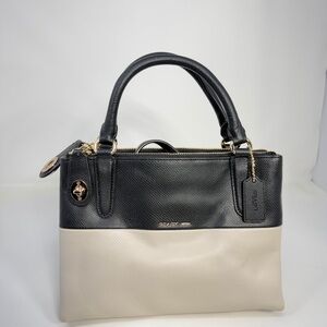 COACH BLACK AND WHITE MINI BOROUGH BAG